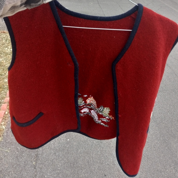 Wool Vest Womans Burgundy Red - Co Co Selections - Made In Asia - 1990s - Picture 4 of 6